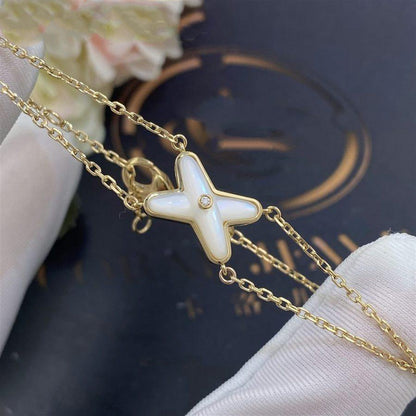 LUXEIFY JEUX BRACELET WHITE MOP GOLD 1 DIAMOND