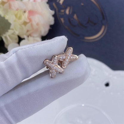 LUXEIFY JEUX DE PINK GOLD DIAMOND EARRINGS