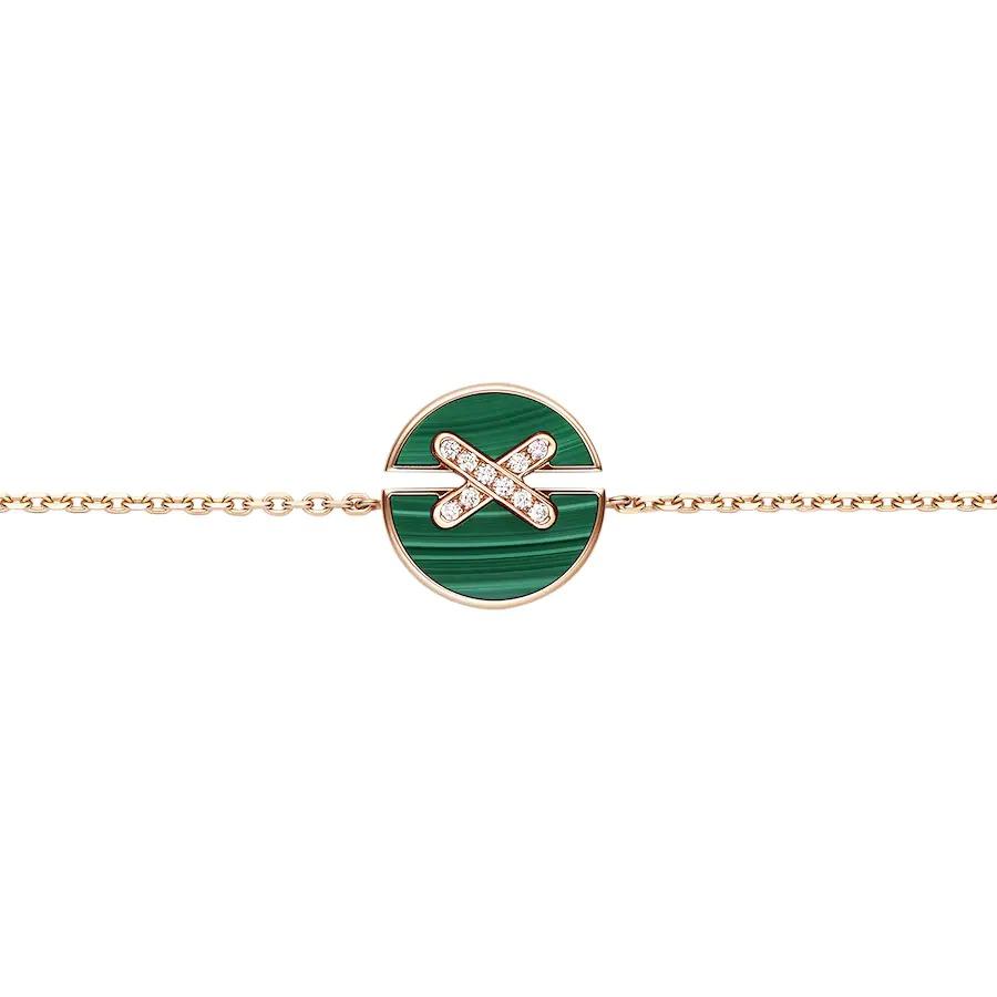 LUXEIFY JEUX DE BRACELET MALACHITE PINK GOLD DIAMONDS