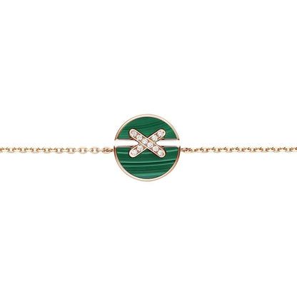 LUXEIFY JEUX DE BRACELET MALACHITE PINK GOLD DIAMONDS
