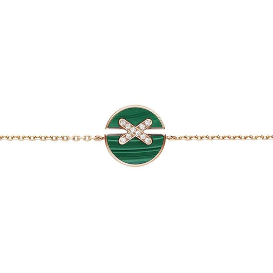 LUXEIFY JEUX DE BRACELET MALACHITE PINK GOLD DIAMONDS