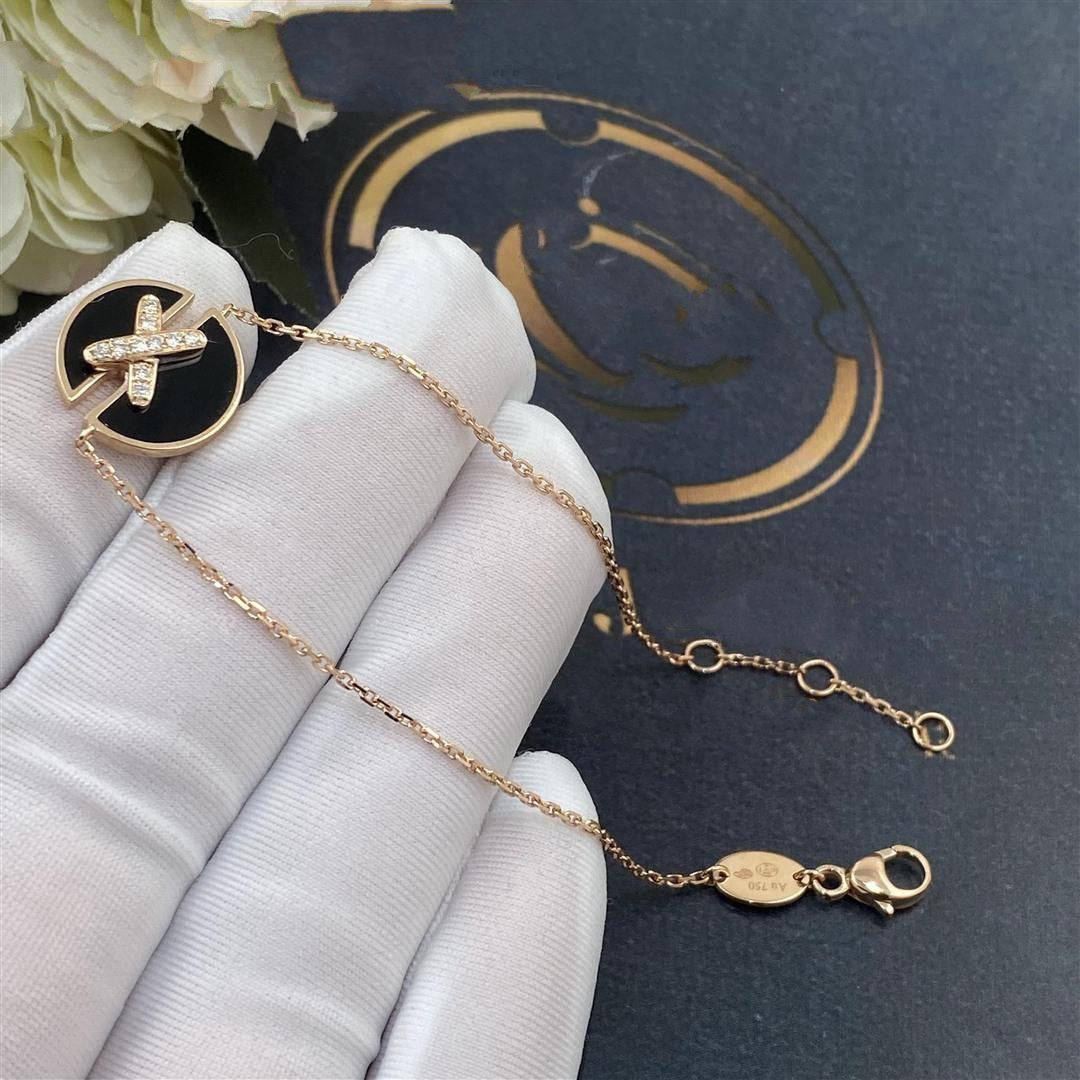 LUXEIFY JEUX DE BRACELET ONYX PINK GOLD DIAMOND