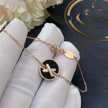 LUXEIFY JEUX DE BRACELET ONYX PINK GOLD DIAMOND