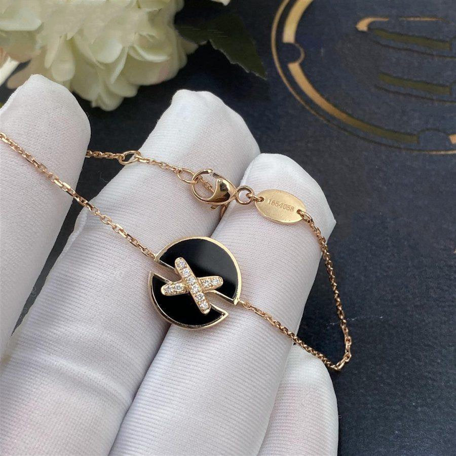 LUXEIFY JEUX DE BRACELET ONYX PINK GOLD DIAMOND