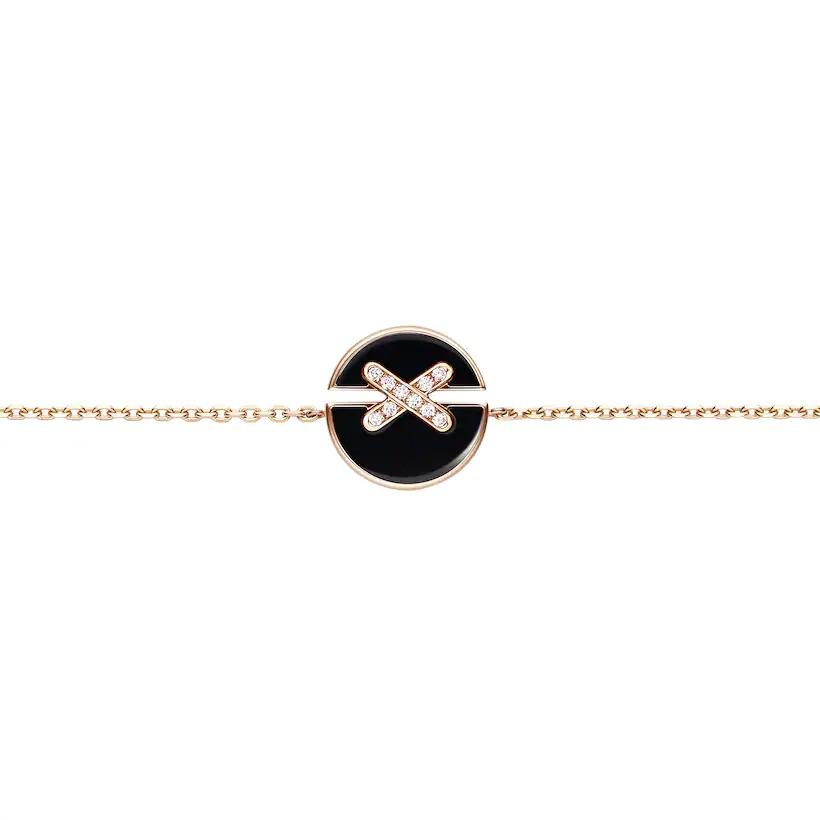 LUXEIFY JEUX DE BRACELET ONYX PINK GOLD DIAMOND