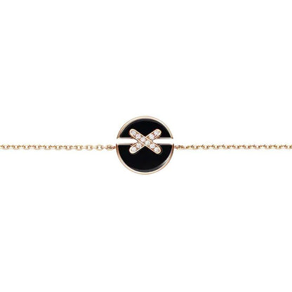 LUXEIFY JEUX DE BRACELET ONYX PINK GOLD DIAMOND