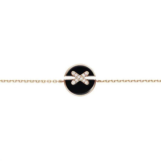 LUXEIFY JEUX DE BRACELET ONYX PINK GOLD DIAMOND