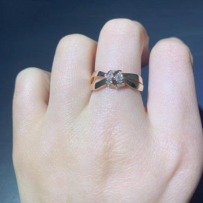 LUXEIFY LIENS RING PINK GOLD DIAMOND