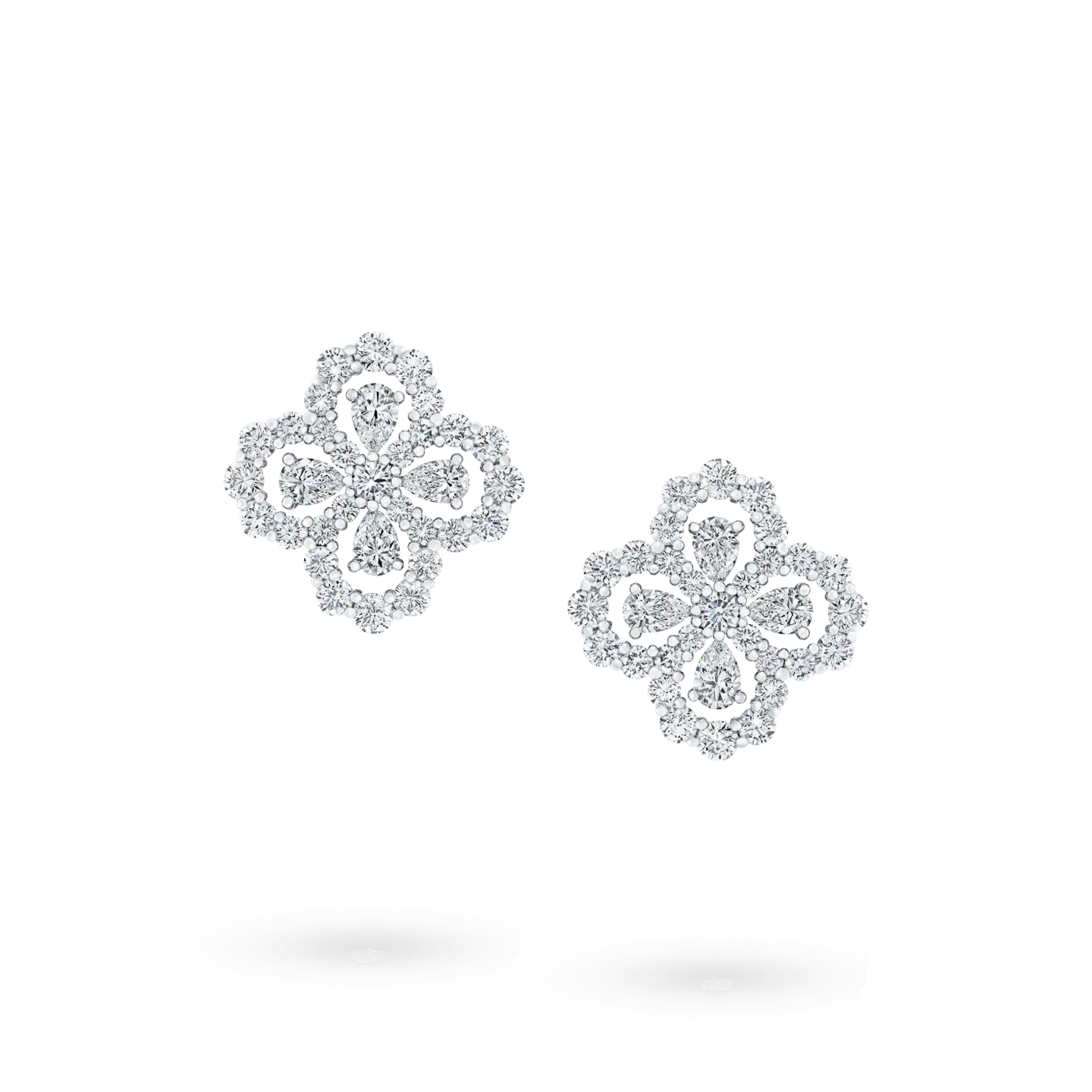 LUXEIFY LOOP EARRINGS FULL MOTIF DIAMOND 16MM SILVE