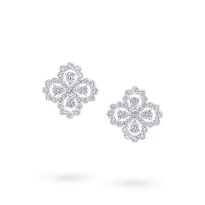 LUXEIFY LOOP EARRINGS FULL MOTIF DIAMOND 16MM SILVE