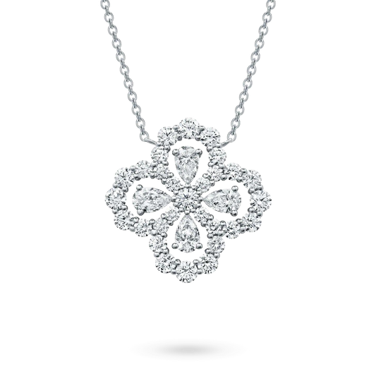 LUXEIFY LOOP NECKLACE FULL MOTIF DIAMOND 16MM MULTIPLE COLORS