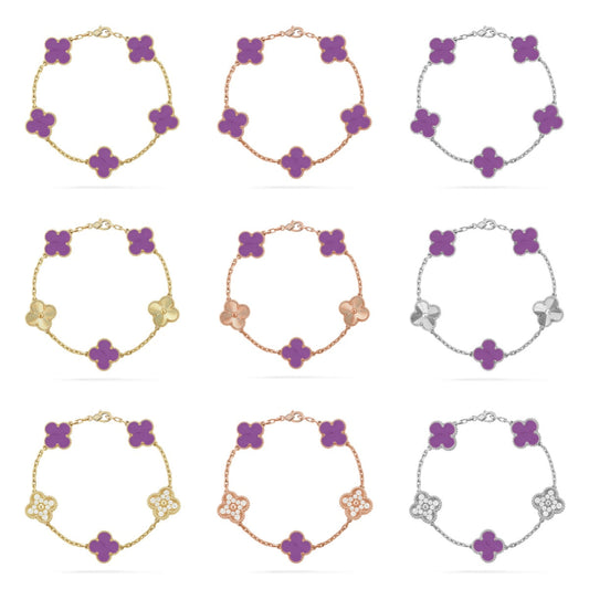CLOVER 5 MOTIF VIOLET BRACELET COLLECTION
