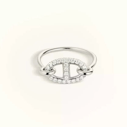 LUXEIFY RONDE SMALL SILVER DIAMOND RING