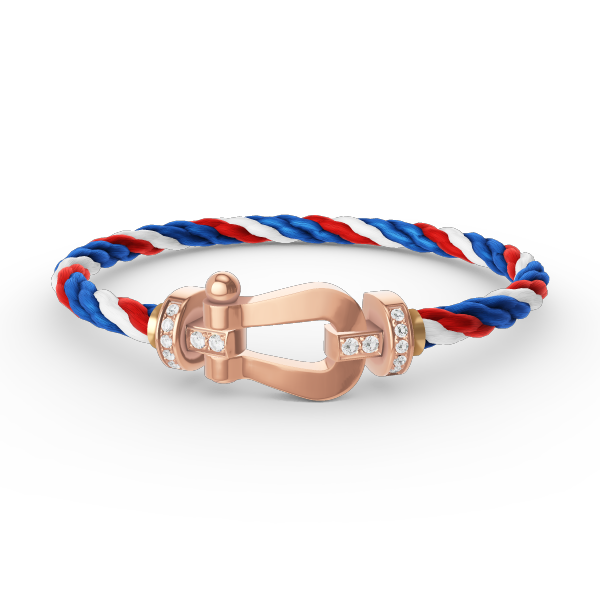 LUXEIFY FORCE LARGE HORSESHOE HALF DIAMOND BRACELET ROSE GOLD