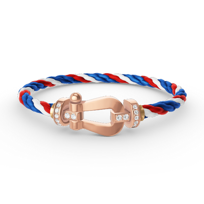 LUXEIFY FORCE LARGE HORSESHOE HALF DIAMOND BRACELET ROSE GOLD