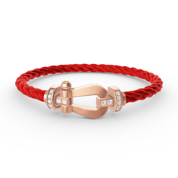 LUXEIFY FORCE LARGE HORSESHOE HALF DIAMOND BRACELET ROSE GOLD