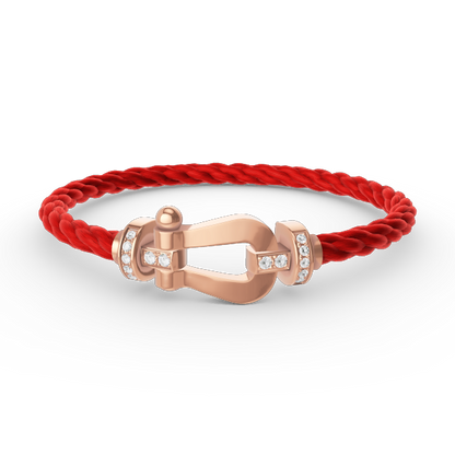 LUXEIFY FORCE LARGE HORSESHOE HALF DIAMOND BRACELET ROSE GOLD