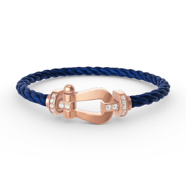 LUXEIFY FORCE LARGE HORSESHOE HALF DIAMOND BRACELET ROSE GOLD