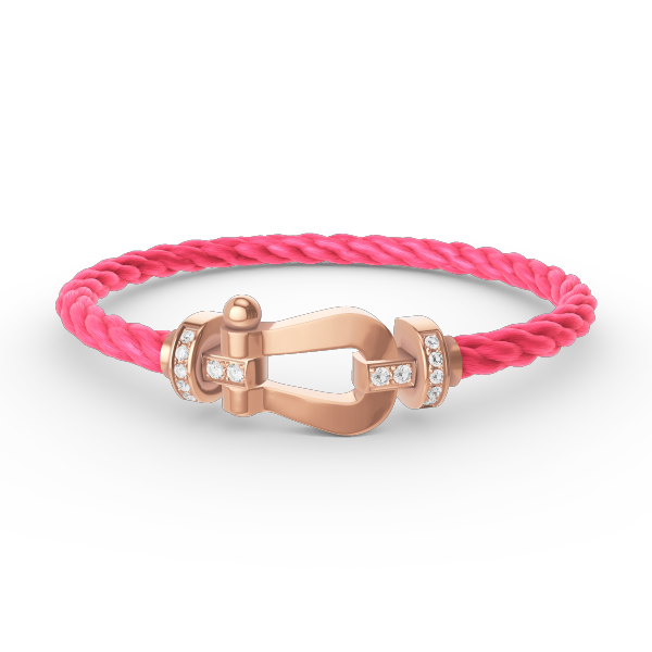 LUXEIFY FORCE LARGE HORSESHOE HALF DIAMOND BRACELET ROSE GOLD