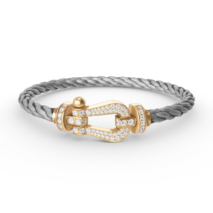 LUXEIFY FORCE LARGE HORSESHOE FULL DIAMOND BRACELET GOLD