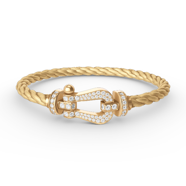 LUXEIFY FORCE LARGE HORSESHOE FULL DIAMOND BRACELET GOLD
