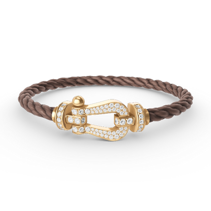 LUXEIFY FORCE LARGE HORSESHOE FULL DIAMOND BRACELET GOLD