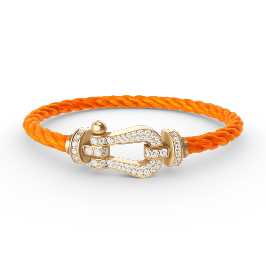 LUXEIFY FORCE LARGE HORSESHOE FULL DIAMOND BRACELET GOLD
