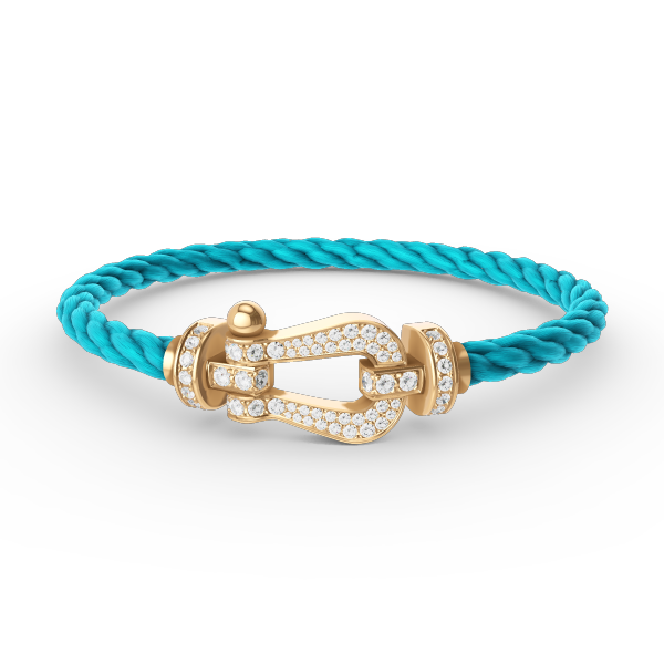 LUXEIFY FORCE LARGE HORSESHOE FULL DIAMOND BRACELET GOLD