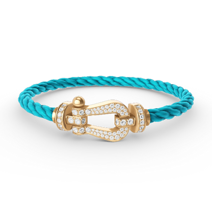 LUXEIFY FORCE LARGE HORSESHOE FULL DIAMOND BRACELET GOLD