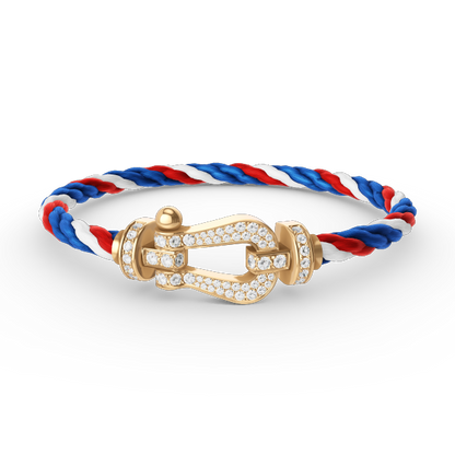 LUXEIFY FORCE LARGE HORSESHOE FULL DIAMOND BRACELET GOLD