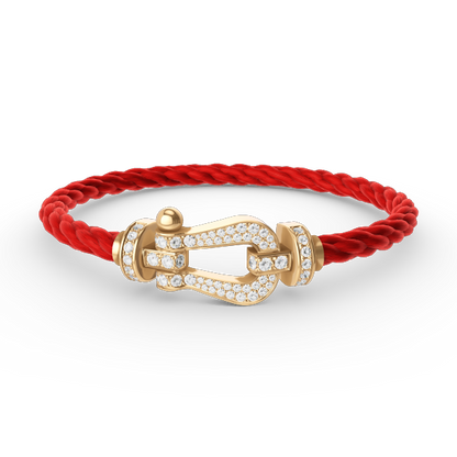 LUXEIFY FORCE LARGE HORSESHOE FULL DIAMOND BRACELET GOLD
