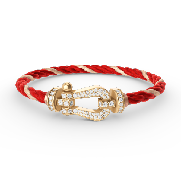 LUXEIFY FORCE LARGE HORSESHOE FULL DIAMOND BRACELET GOLD