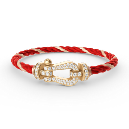 LUXEIFY FORCE LARGE HORSESHOE FULL DIAMOND BRACELET GOLD