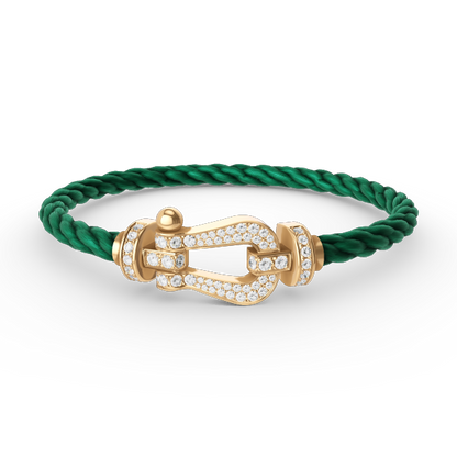 LUXEIFY FORCE LARGE HORSESHOE FULL DIAMOND BRACELET GOLD