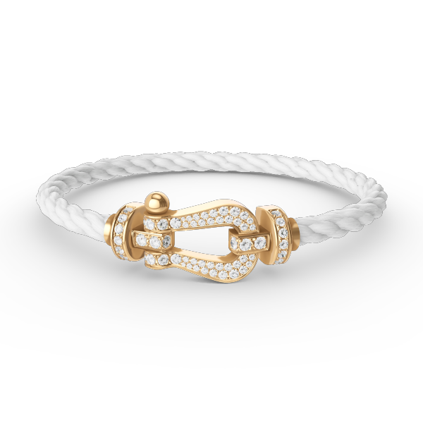 LUXEIFY FORCE LARGE HORSESHOE FULL DIAMOND BRACELET GOLD