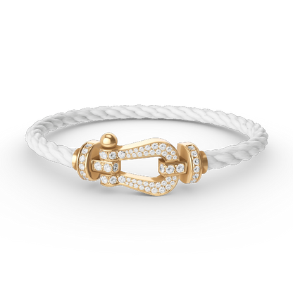 LUXEIFY FORCE LARGE HORSESHOE FULL DIAMOND BRACELET GOLD