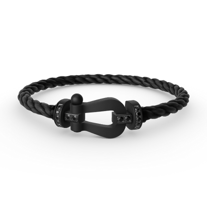 LUXEIFY FORCE LARGE SERIES HORSESHOE BLACK SAMURAI BRACELET