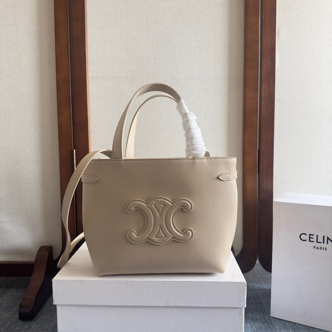 MINI CABAS ANA?S CUIR TRIOMPHE 20 IN BEIGE GRAINED CALFSKIN