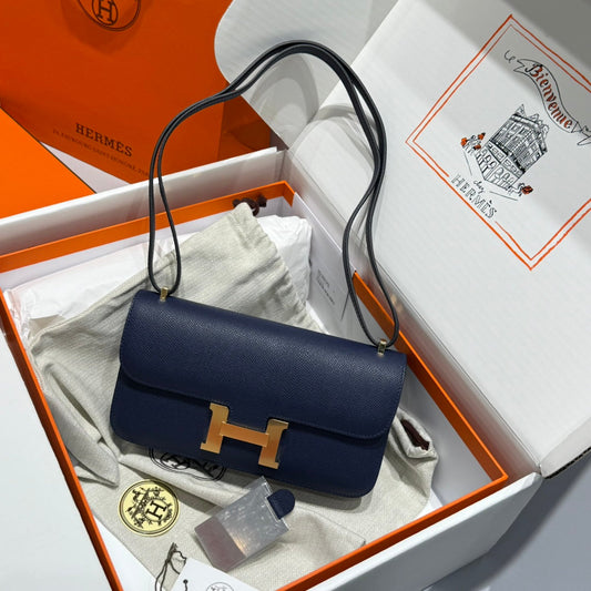 HM Constance Elan 24 Midnight Blue Epsom Gold Hardware 237340