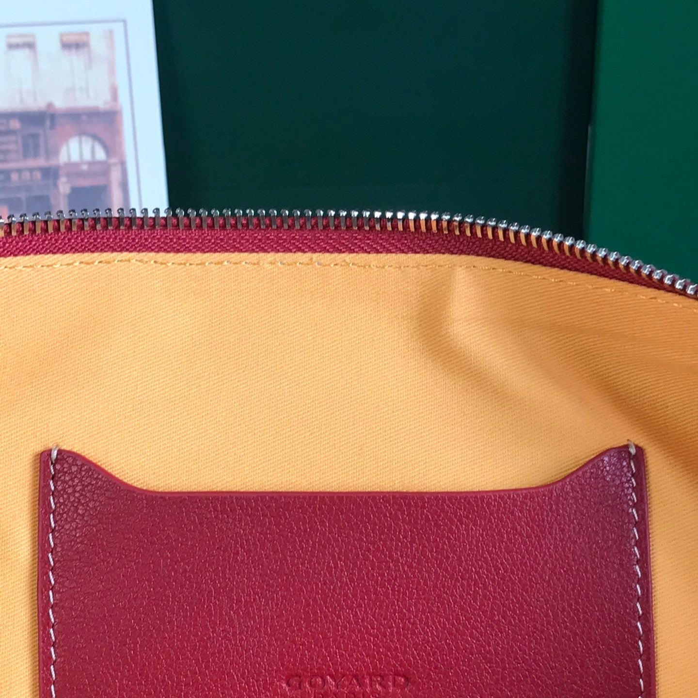 S¨¦NAT MGM POUCH 40 IN MONZA RED GOYARDINE CANVAS