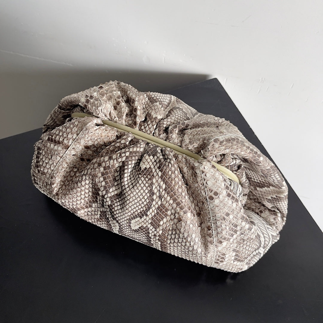 BV Pouch Bag 38cm Leather-Trimmed Python Clutch 209318