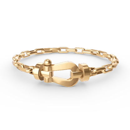 LUXEIFY FORCE LARGE HORSESHOE CLASP  METAL BRACELET