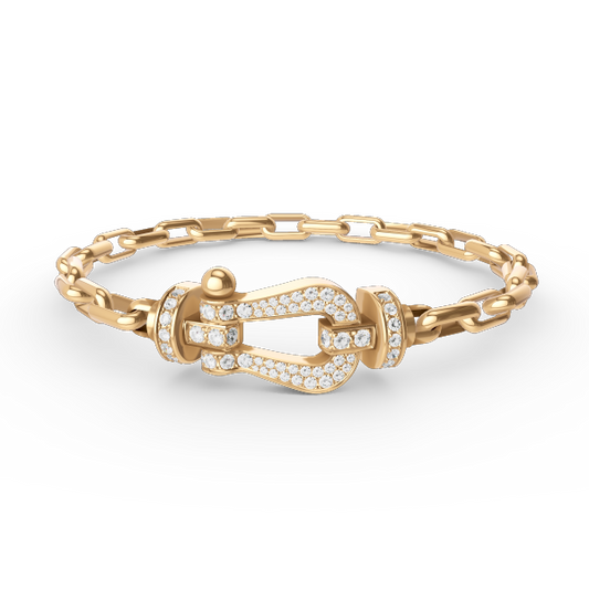 LUXEIFY FORCE LARGE HORSESHOE CLASP  METAL BRACELET