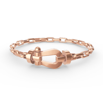 LUXEIFY FORCE LARGE HORSESHOE CLASP  METAL BRACELET