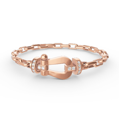 LUXEIFY FORCE LARGE HORSESHOE CLASP  METAL BRACELET