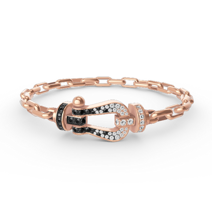 LUXEIFY FORCE LARGE HORSESHOE CLASP  METAL BRACELET