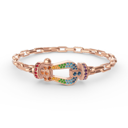 LUXEIFY FORCE LARGE HORSESHOE CLASP  METAL BRACELET