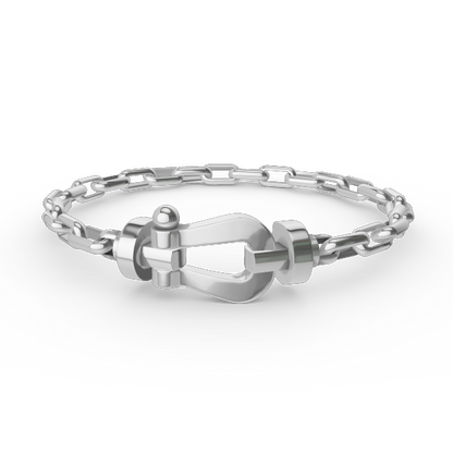 LUXEIFY FORCE LARGE HORSESHOE CLASP  METAL BRACELET
