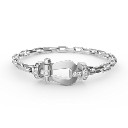 LUXEIFY FORCE LARGE HORSESHOE CLASP  METAL BRACELET