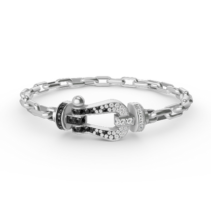 LUXEIFY FORCE LARGE HORSESHOE CLASP  METAL BRACELET